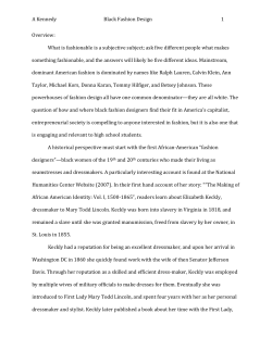 A Kennedy Black Fashion Design 1 Overview: What is fashionable is