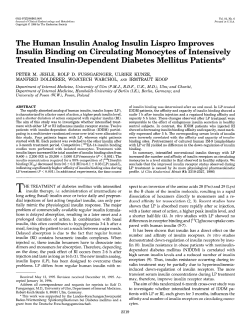 The Human Insulin Analog Insulin Lispro Improves Insulin Binding
