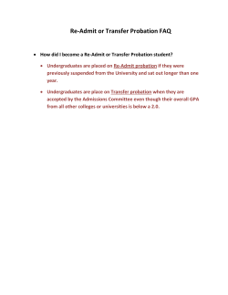 How did I become a Re-Admit or Transfer Probation student?