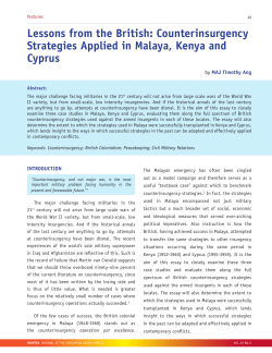 Lessons from the British: Counterinsurgency Strategies