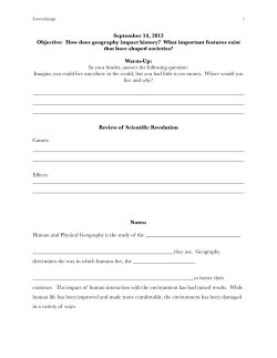 1- Geography Handout - White Plains Public Schools