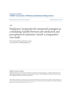 Employees` propensity for emotional contagion as a mediating
