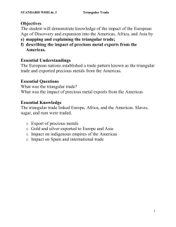Objectives The student will demonstrate knowledge of the impact of