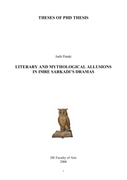 theses of phd thesis literary and mythological allusions in imre