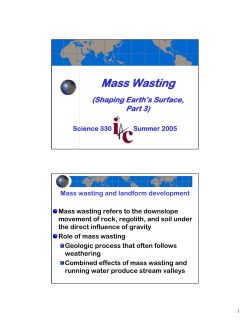 Mass Wasting - Earth Sciences Mentor