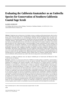 Evaluating the California Gnatcatcher as an