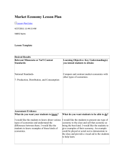 Market Economy Lesson Plan
