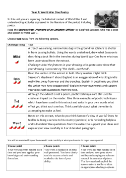 ENGLISH &ndash; WWI Poetry