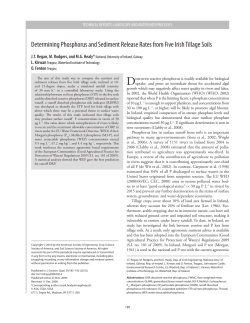 Determining Phosphorus and Sediment Release Rates from Five