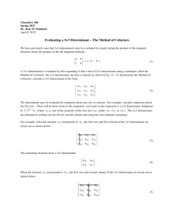 Evaluating a 3&chi;3 Determinant &ndash; The Method of Cofactors