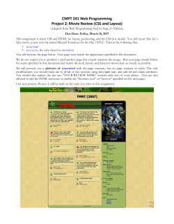 CMPT 241 Web Programming Project 2: Movie Review (CSS and