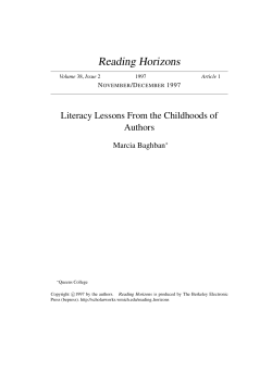 Literacy Lessons From the Childhoods of Authors