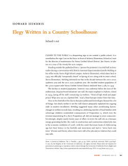 Elegy Written in a Country Schoolhouse: Schools out