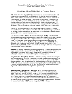 List of Key Office of Chief Medical Examiner Terms