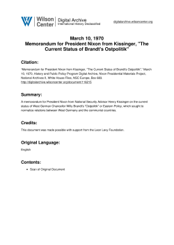 March 10, 1970 Memorandum for President Nixon from Kissinger