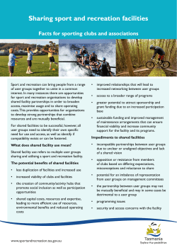 Sharing sport and recreation facilities Sharing sport and recreation