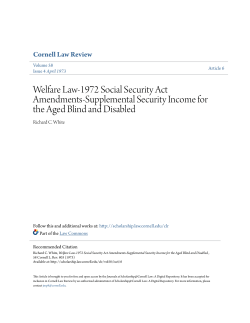 Welfare Law-1972 Social Security Act Amendments
