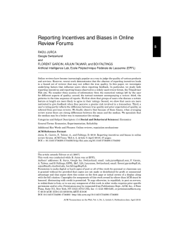 Reporting incentives and biases in online review