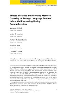 Effects of Stress and Working Memory Capacity on Foreign