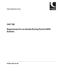 CAP 790 - Requirement for an Airside Driving Permit (ADP) Scheme