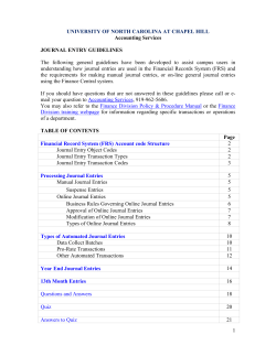 Journal Entry Guidelines - UNC