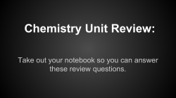 Chemistry Unit Review - 8