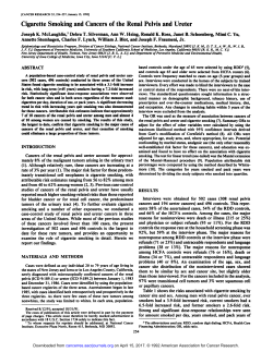 Cigarette Smoking and Cancers of the Renal Pelvis and Ureter