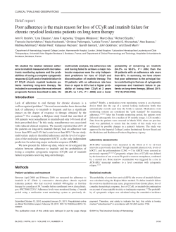 Poor adherence is the main reason for loss of CCyR