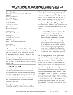 from landscapes to soundscapes - Treesearch