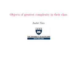 Objects of greatest complexity in their class