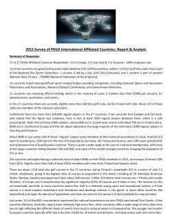 2015 Survey of PDGA International Affiliated Countries: Report