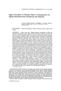 Ages of Eruption of Primate Teeth: A Compendium for