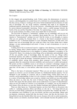 Langton Review of Epistemic Injustice, Hypatia