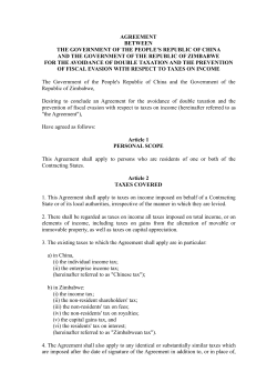 Agreement between the government of the People`s Republic of China