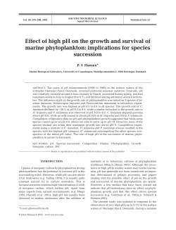 Effect of high pH on the growth and survival of marine phytoplankton