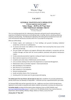 General Maintenance OperativeDeadline