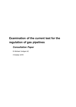 Examination of the gas pipeline coverage test Consultation Paper
