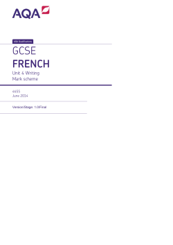 GCSE French Mark scheme Unit 04 - Writing Test June 2014