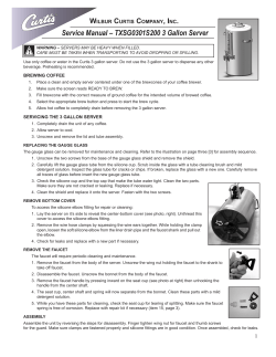 Service Manual &ndash; TXSG0301S200 3 Gallon Server