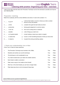 Organising your time &ndash; exercises