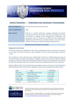 united kingdom - terrorism risk insurance programme