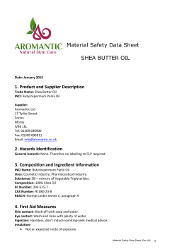 Material Safety Data Sheet SHEA BUTTER OIL