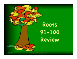 Roots 91-100 Review - Harlan Independent Schools