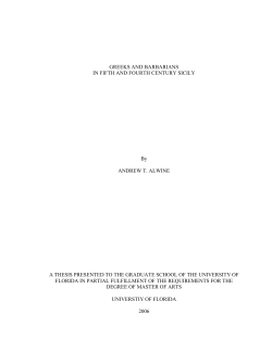 Greeks and Barbarians in Fifth and Fourth Century Sicily