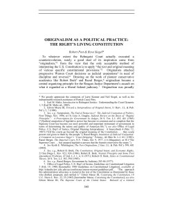 originalism as a political practice: the right`s living constitution