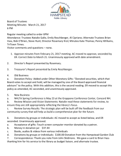 March 21, 2017 - Hampstead Public Library