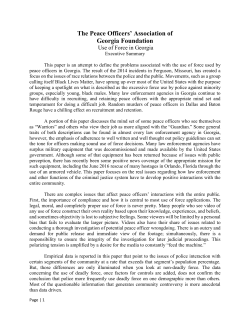 Use of Force in Georgia - Georgia Peace Officer Standards and