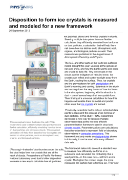 Disposition to form ice crystals is measured and modeled