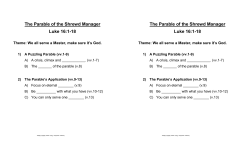 The Parable of the Shrewd Manager Luke 16:1