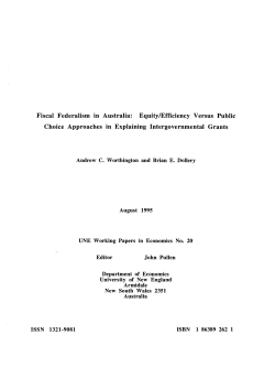 Fiscal Federalism in Australia
